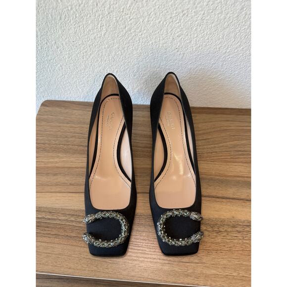 Gucci Black Satin Dionysus Crystal Pumps – Size 36 - Picture 2 of 4